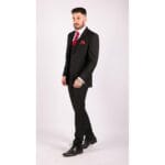 Completo da uomo 3 pezzi nero su misura classico per funerali mattutini - Knighthood Store