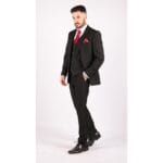 Completo da uomo 3 pezzi nero su misura classico per funerali mattutini - Knighthood Store