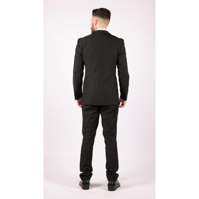 Mens 3 Piece Black Tailored Fit Complete Suit Classic Doorman Morning Funeral - Knighthood Store