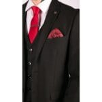 Completo da uomo 3 pezzi nero su misura classico per funerali mattutini - Knighthood Store