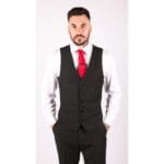 Completo da uomo 3 pezzi nero su misura classico per funerali mattutini - Knighthood Store
