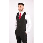 Completo da uomo 3 pezzi nero su misura classico per funerali mattutini - Knighthood Store
