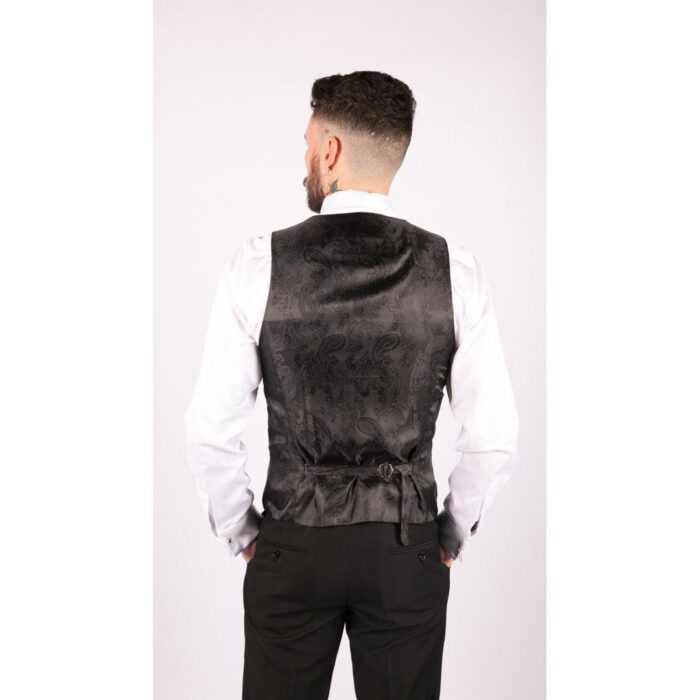 Mens 3 Piece Black Tailored Fit Complete Suit Classic Doorman Morning Funeral - Knighthood Store