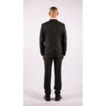 Traje de tres piezas de lana para hombre, tweed negro carbón, corte clásico a medida - Knighthood Store