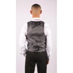 Traje de tres piezas de lana para hombre, tweed negro carbón, corte clásico a medida - Knighthood Store