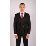Completo da uomo 3 pezzi nero stile Gatsby anni '20, a righe sottili, su misura - Knighthood Store