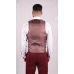 Herrenanzug, 3-teilig, Wolle, Tweed, Burgunderrot, Schwarz, Tailored Fit, Klassisch - Knighthood Store