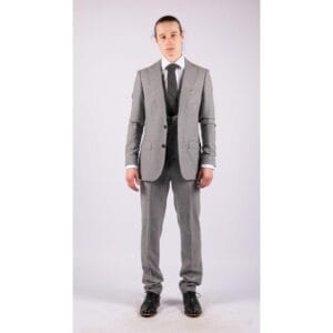 Costume 3 pièces en laine pour homme, croisé, gris, coupe courte, coupe standard, coupe longue - Knighthood Store