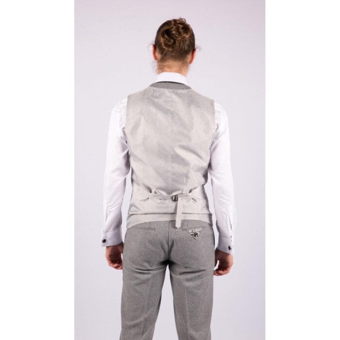 Traje de lana de 3 piezas para hombre, cruzado, gris, corto, regular, largo - Knighthood Store