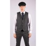 Abito da uomo 3 pezzi, antracite, vestibilità sartoriale, elegante e formale, stile classico vintage Gatsby degli anni '20 - Knighthood Store
