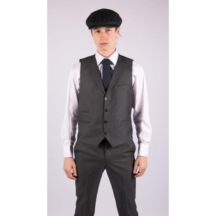 Abito da uomo 3 pezzi, antracite, vestibilità sartoriale, elegante e formale, stile classico vintage Gatsby degli anni '20 - Knighthood Store