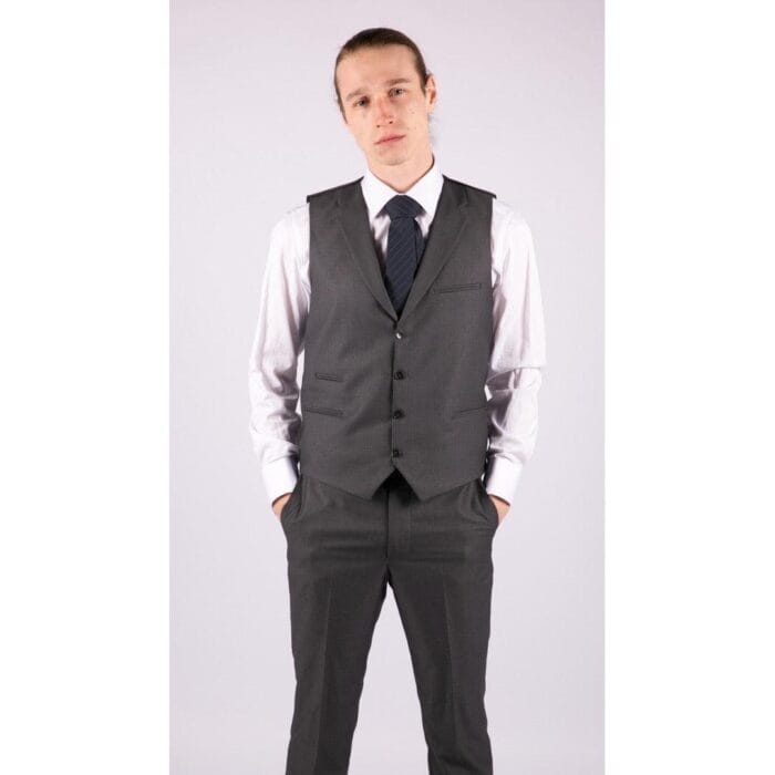Abito da uomo 3 pezzi, antracite, vestibilità sartoriale, elegante e formale, stile classico vintage Gatsby degli anni '20 - Knighthood Store