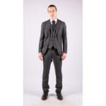 Abito da uomo 3 pezzi, antracite, vestibilità sartoriale, elegante e formale, stile classico vintage Gatsby degli anni '20 - Knighthood Store