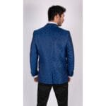 Blazer y chaleco de esmoquin con estampado paisley para hombre, chaqueta de esmoquin con brocado, satén, negro y azul - Knighthood Store