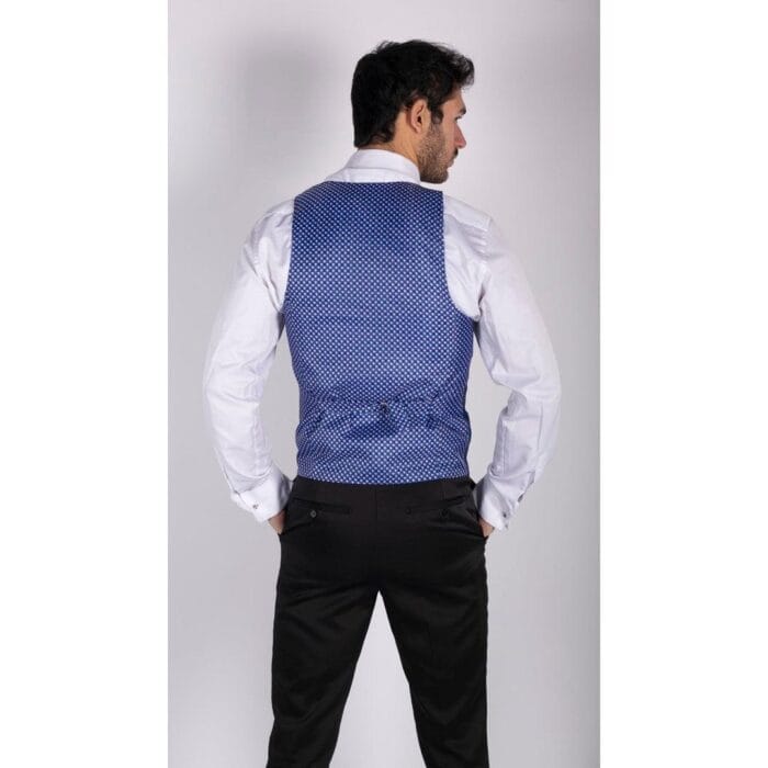 Blazer y chaleco de esmoquin con estampado paisley para hombre, chaqueta de esmoquin con brocado, satén, negro y azul - Knighthood Store