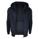 Chaqueta con capucha para hombre, forro polar, tejido de punto, cálida, informal, con cremallera, para invierno - Knighthood Store