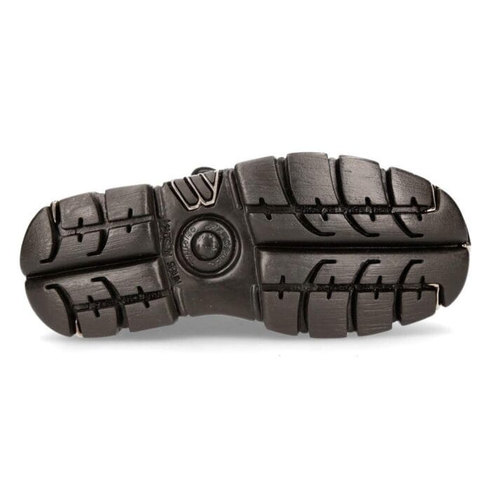M106-s1 - Botas góticas de motociclista unisex New Rock Tower de cuero natural negro metalizado - Tienda Knighthood