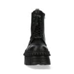 New Rock Boots Punk WALL083CCT-S6 Metallic Schwarze Leder Plateau Stiefeletten - Knighthood Store