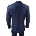 Costume 3 pièces bleu marine classique pour homme, coupe ajustée, style vintage, pour bureau, mariage, bal de promo - Knighthood Store