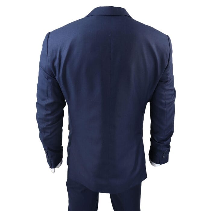 Abito classico da uomo blu navy, 3 pezzi, vestibilità su misura, stile vintage, per ufficio, matrimonio e ballo di fine anno - Knighthood Store