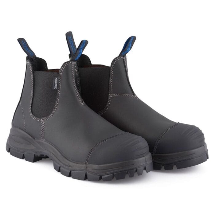 Botas Chelsea Blundstone 910 de cuero negro con punta de acero y botines de seguridad resistentes - Knighthood Store