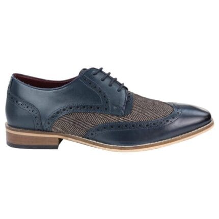 Mens Leather Gatsby Brogues Tweed Lace Shoes 1920s Peaky Blinders Classic - Knighthood Store