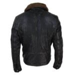 Mens Vintage Black Brown Zip Flying Aviator Jacket Fur Collar Badge Pilot Retro - Knighthood Store