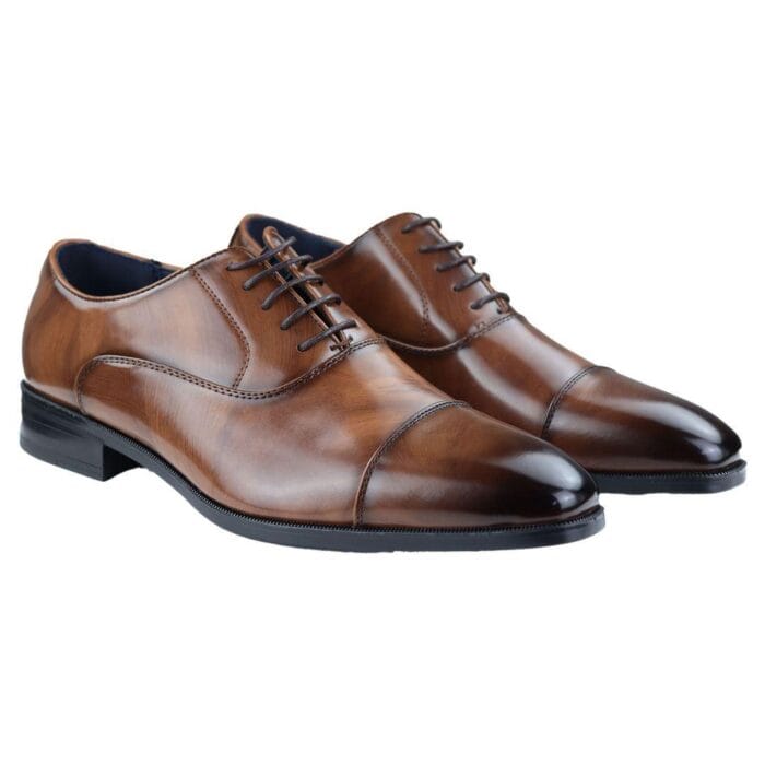 Scarpe eleganti da uomo, nere e marroni, punta tonda, in vernice, stile vintage anni '20 - Knighthood Store