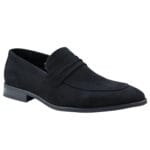 Mocassini da uomo, scarpe eleganti eleganti in pelle scamosciata, foderate, senza lacci, nere e marroni - Knighthood Store