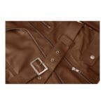 Trench mi-long en cuir véritable pour femme, couleur beige, noir, bleu sarcelle, vert - Knighthood Store