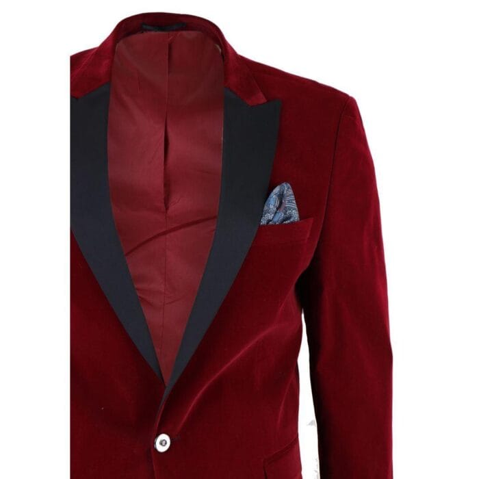 Mens Soft Velvet 1 Button Dinner Jacket Tuxedo Blazer Smart Casual Tailored Fit - Knighthood Store