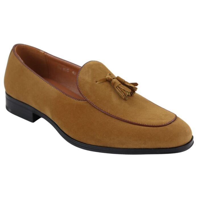 Herren Wildleder-Loafer, elegant, lässig, mit Quaste, Mokassins, Schlupfschuhe - Knighthood Store