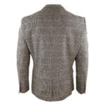 Mens Oak Brown Vintage Check Herringbone Tweed Blazer Jacket or Waistcoat Retro - Knighthood Store