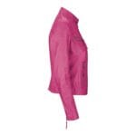 Chaqueta de motociclista azul marino de cuero auténtico para mujer - Knighthood Store