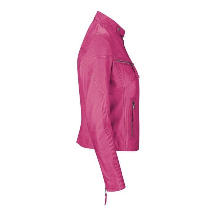 Damen Bikerjacke aus echtem Leder in Slim Fit, Marineblau - Knighthood Store