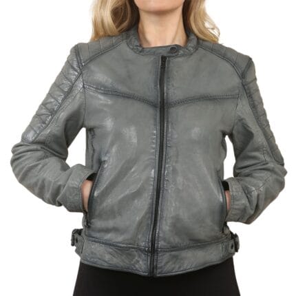 Women's Retro Quilted Leather Biker Jacket