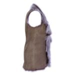 Ladies Women Real Spanish Shearling Sheepskin Toscana Taupe Long Waistcoat Gilet - Knighthood Store