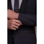 Smoking da uomo blu navy, 2 pezzi, con collo a scialle - Knighthood Store