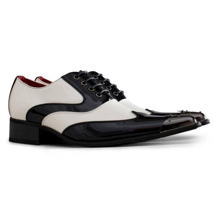 Zapatos de punta de metal para hombre, de ante, charol, con cordones, estilo vaquero, baile italiano - Knighthood Store