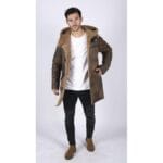 Chaqueta de piel de oveja auténtica para hombre, estilo clásico retro marrón - Knighthood Store