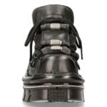 New Rock M-215-S6 Unisex Metallic Black 100% Leather Goth Techno Biker Boots - Knighthood Store