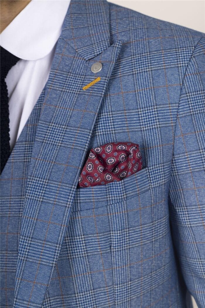 Herren Blazer Blau Kariert Klassischer Sportmantel Plaid Tailored Fit - Knighthood Store