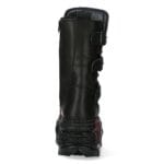 New Rock Boots WALL028B-C1 Unisex Metallic Black Leather Platform Gothic Boots - Knighthood Store