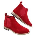 Stivaletti da uomo in pelle scamosciata italiana slip-on eleganti e casual, modello Desert Chelsea - Knighthood Store