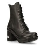 Botas de plataforma New Rock para mujer, lisas, metálicas, militares, punk, góticas, NewTYRE07X-S1 - Knighthood Store