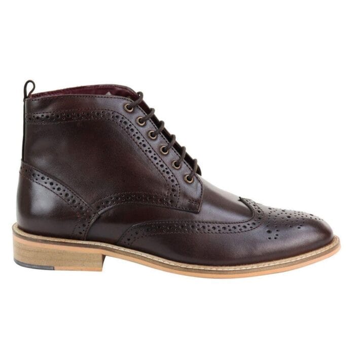 Botines Brouge informales elegantes para hombre, de cuero con cordones, estilo Peaky Blinders, años 20 - Knighthood Store