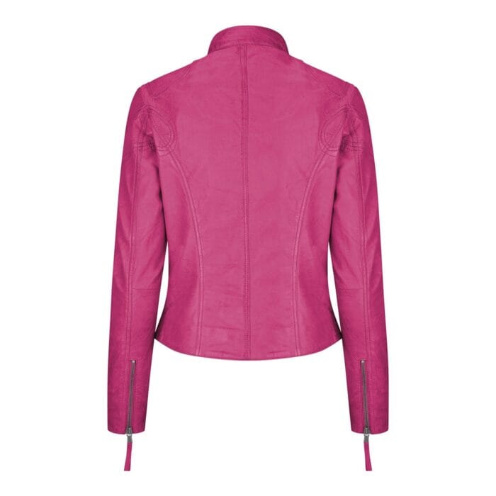 Damen Bikerjacke aus echtem Leder in Slim Fit, Marineblau - Knighthood Store