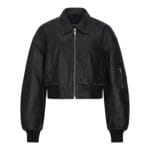 Women's Leather Jacket Cropped Bomber Zipper Short Coat - Knighthood Store