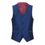 Boys 3 Piece Shiny Blue Wedding Party Suit Tailored Fit Smart Formal - Knighthood Store