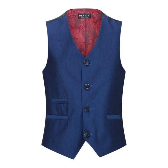 Traje de boda azul brillante de 3 piezas para niño, corte entallado, elegante y formal - Knighthood Store